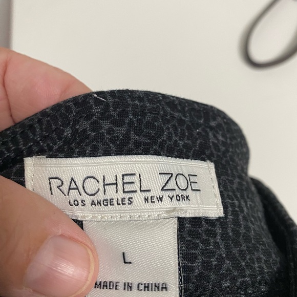 Rachel Zoe Women's grey\black High Waisted Cropped Ponte Stretch Leggings Size L - Picture 4 of 4